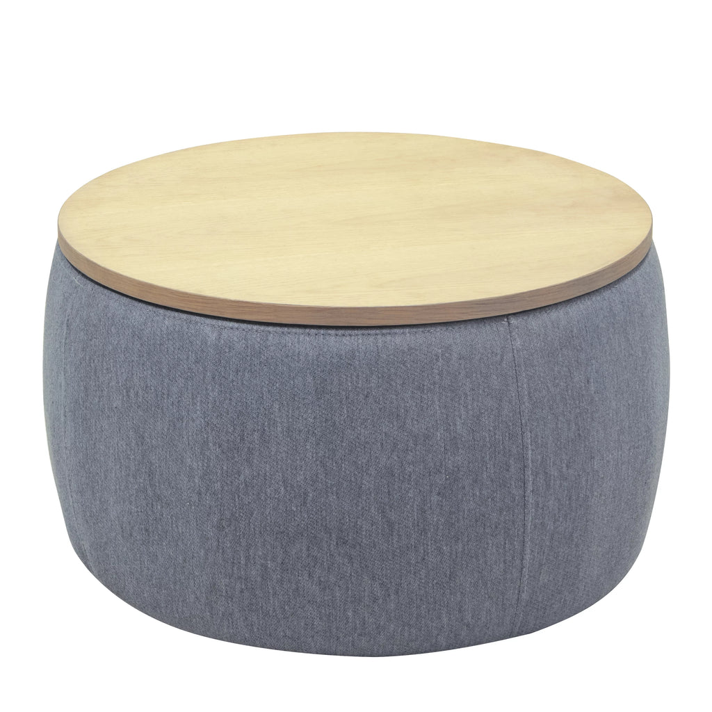 Dark Gray Round Storage Ottoman J975