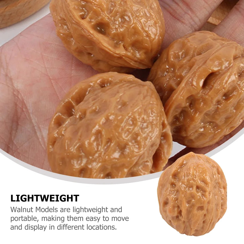 6 Pcs Faux Walnut Artificial Nuts Decorations D648