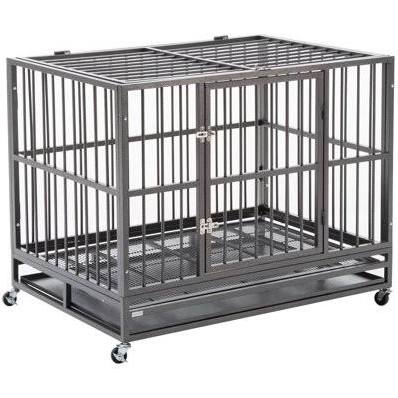 42 inch Metal Dog Cage Crate Kennel with Tray H291827