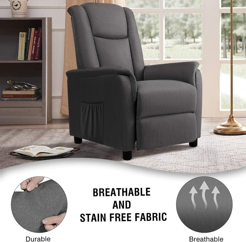 Fabric Recliner Chair with Footrest and Backrest C739788