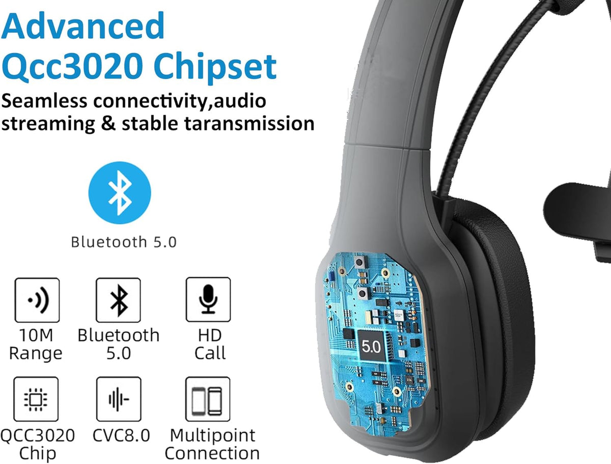 Wireless Bluetooth Headset with Noise Canceling Microphone, Pack of 2 C976
