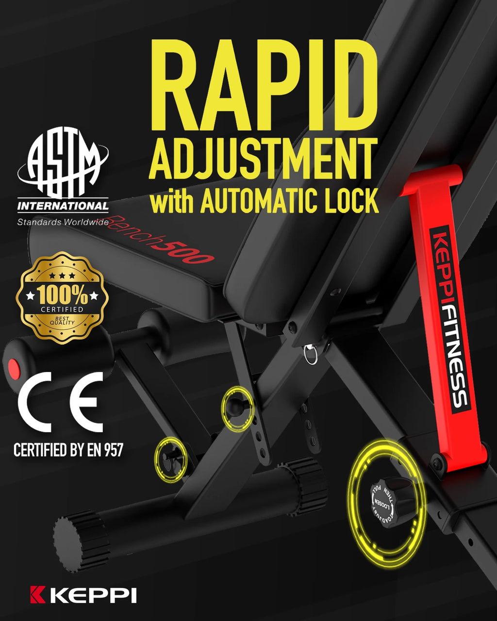 Adjustable Foldable Weight Bench for Home Gym G1871