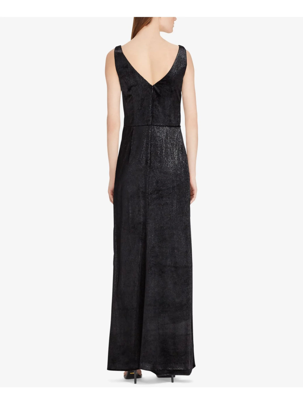 Black Velvet Sleeveless Gown Dress T337561