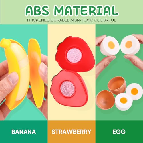 Play Food with Cutting Fruits & Vegetables, Plastic Mini Dishes Shopping Basket and Knife X423485