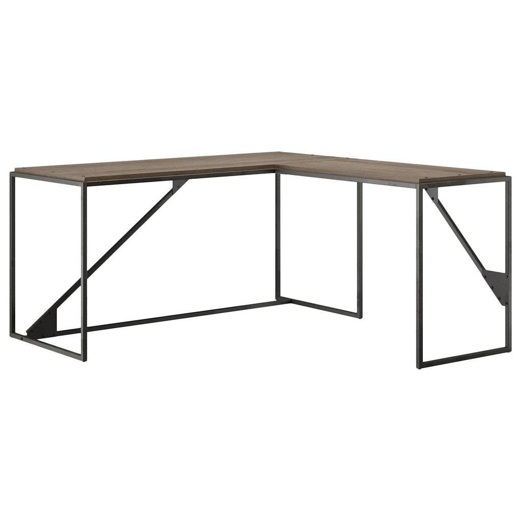 62W L Shaped Industrial Desk in Restored Gray H756924