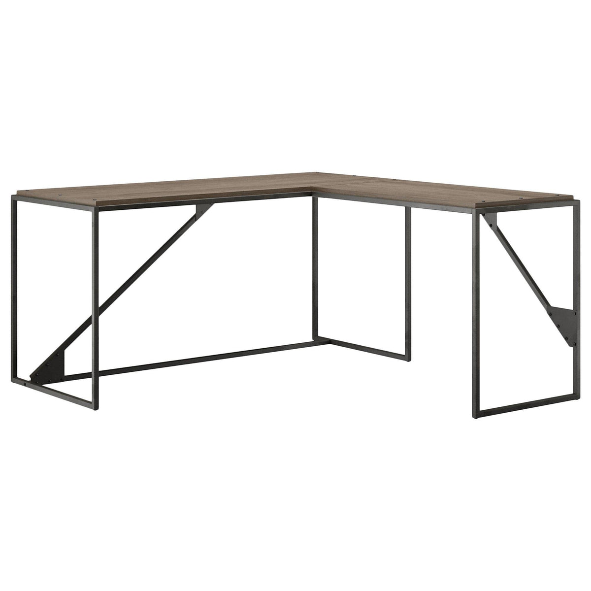 62W L Shaped Industrial Desk in Restored Gray H756924
