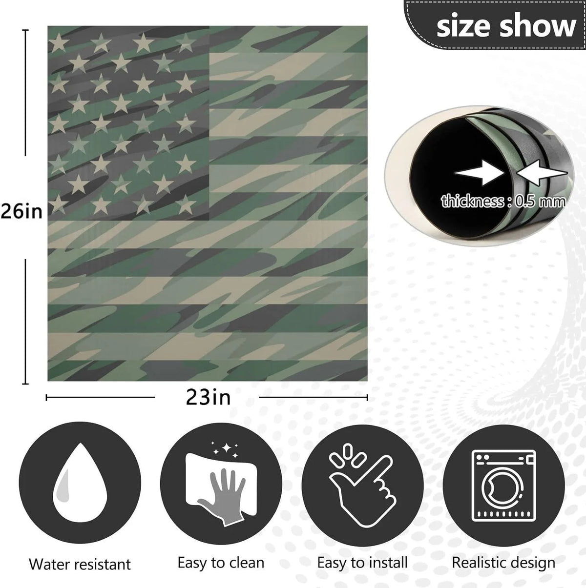 Military Camouflage American Flag Dishwasher Magnet Cover 23" x 26" G1998