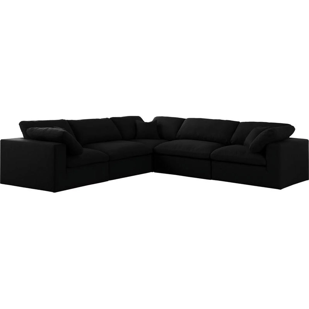 Black Linen Fabric Modular Sectional G34550