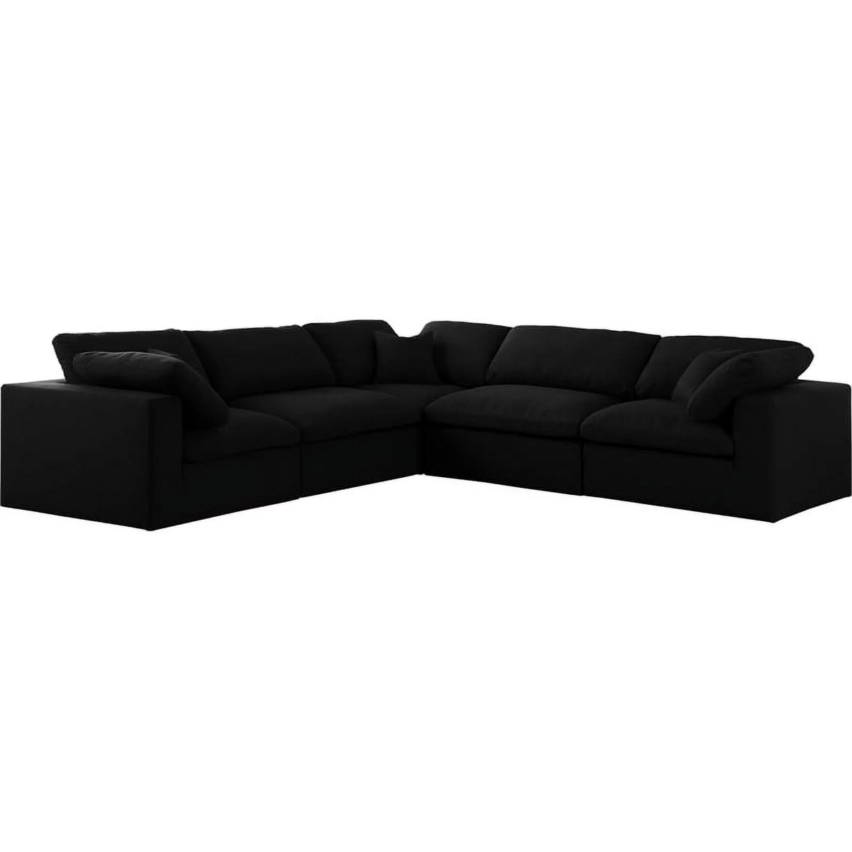 Black Linen Fabric Modular Sectional G34550