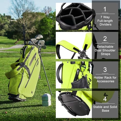 Lightweight Golf Stand Bag with 7 Way Dividers and 5 Pockets L823