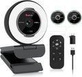 1080P 60FPS USB Webcam with Microphone and Ring Light Y692