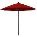 Stone Black Aluminum Market Patio Umbrella with Manual Lift and Fiberglass Ribs R475666