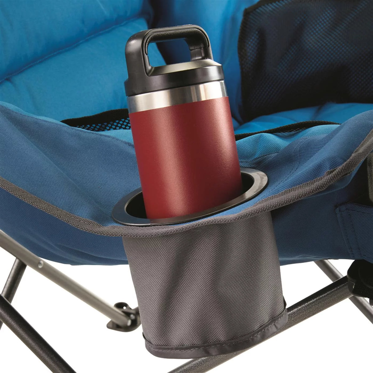 Oversized XL Padded Camping Chair with Cup Holder F27579