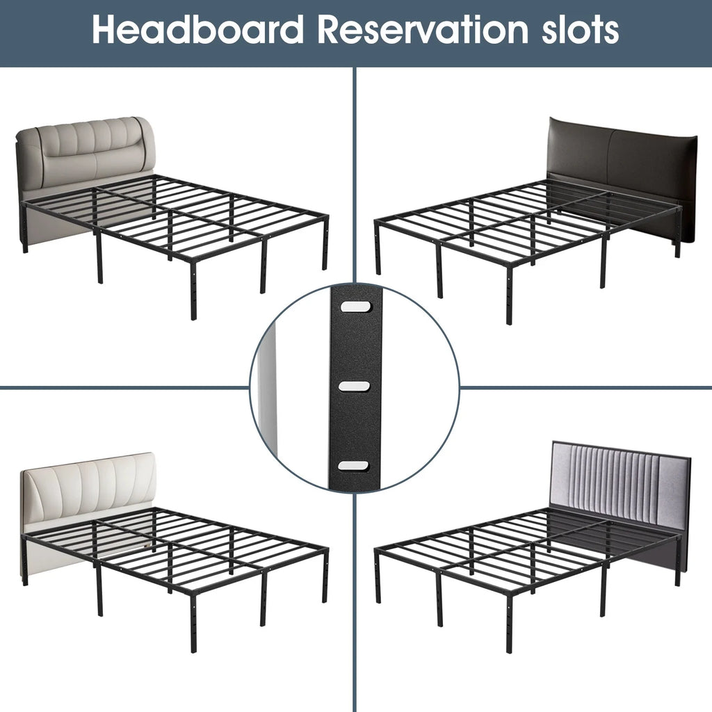 Heavy Duty Steel Slat Queen Bed Frame S8289