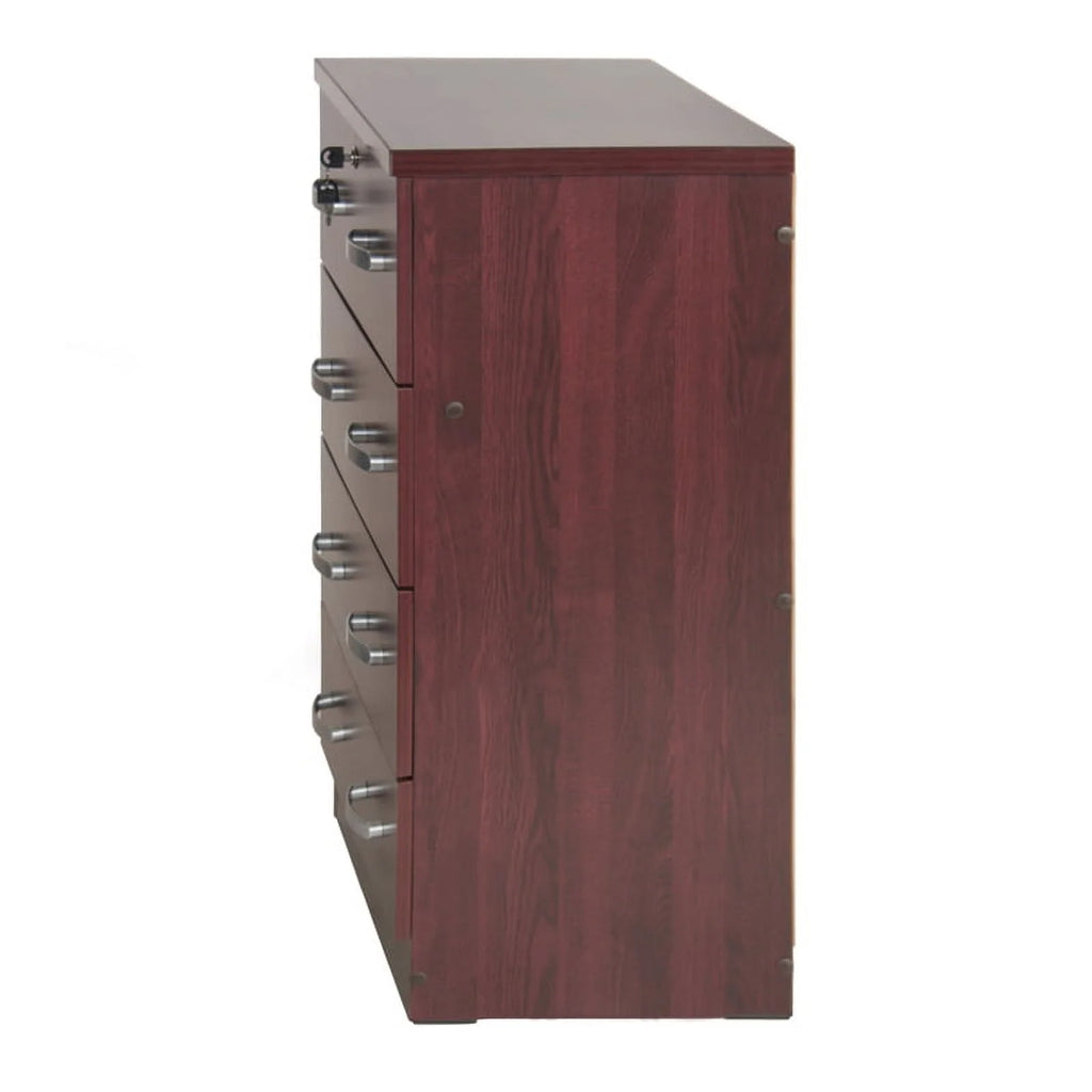 Pine Twin Bed and Dresser with Lock in Mahogany N6799