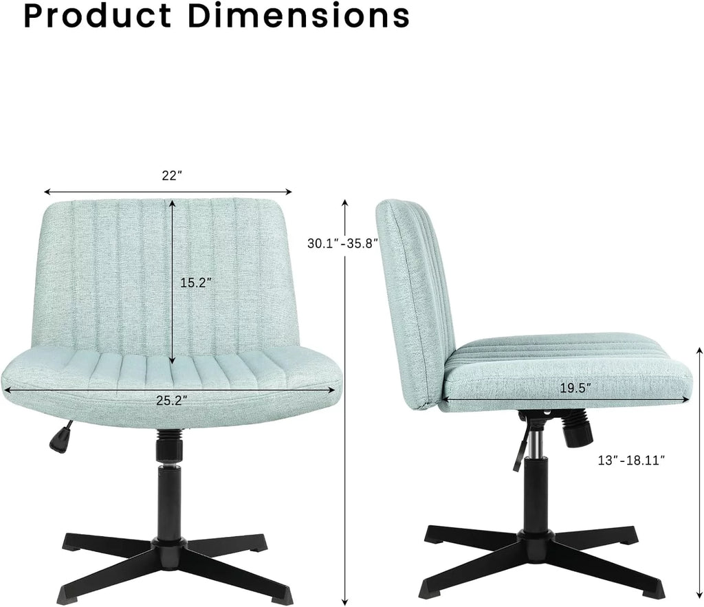 Armless Fabric Padded Swivel Desk Chair J211