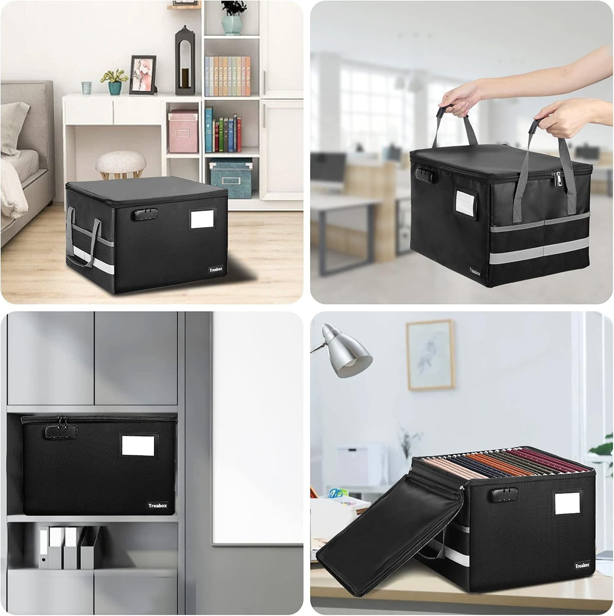 Fireproof File Storage Box with Lock, Pack of 2 L56374