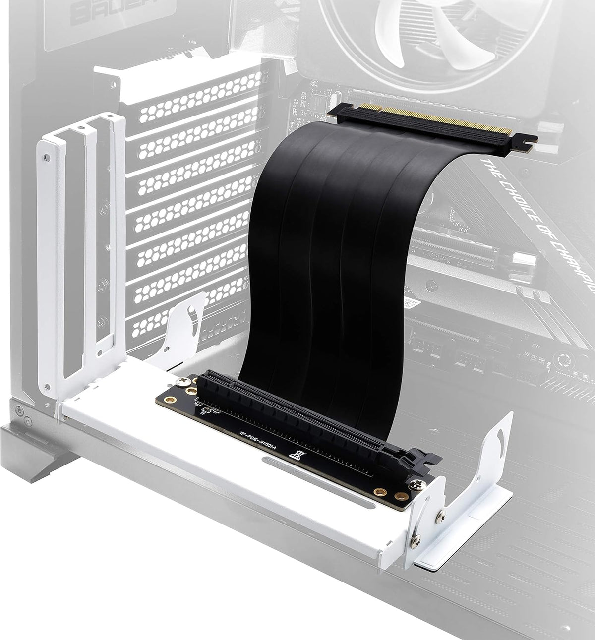 White Vertical Graphics Card Holder Bracket with PCIE3.0 Riser Cable J5542