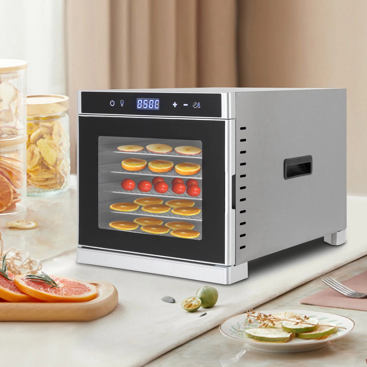 6/8 Tray Stainless Steel Food Dehydrator 700W K7888