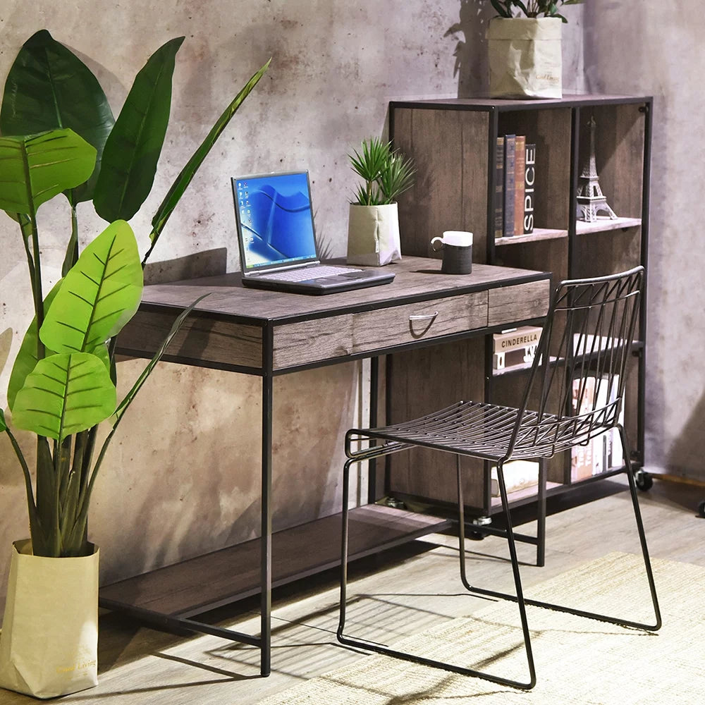 Computer Desk with Drawers and Shelf F687