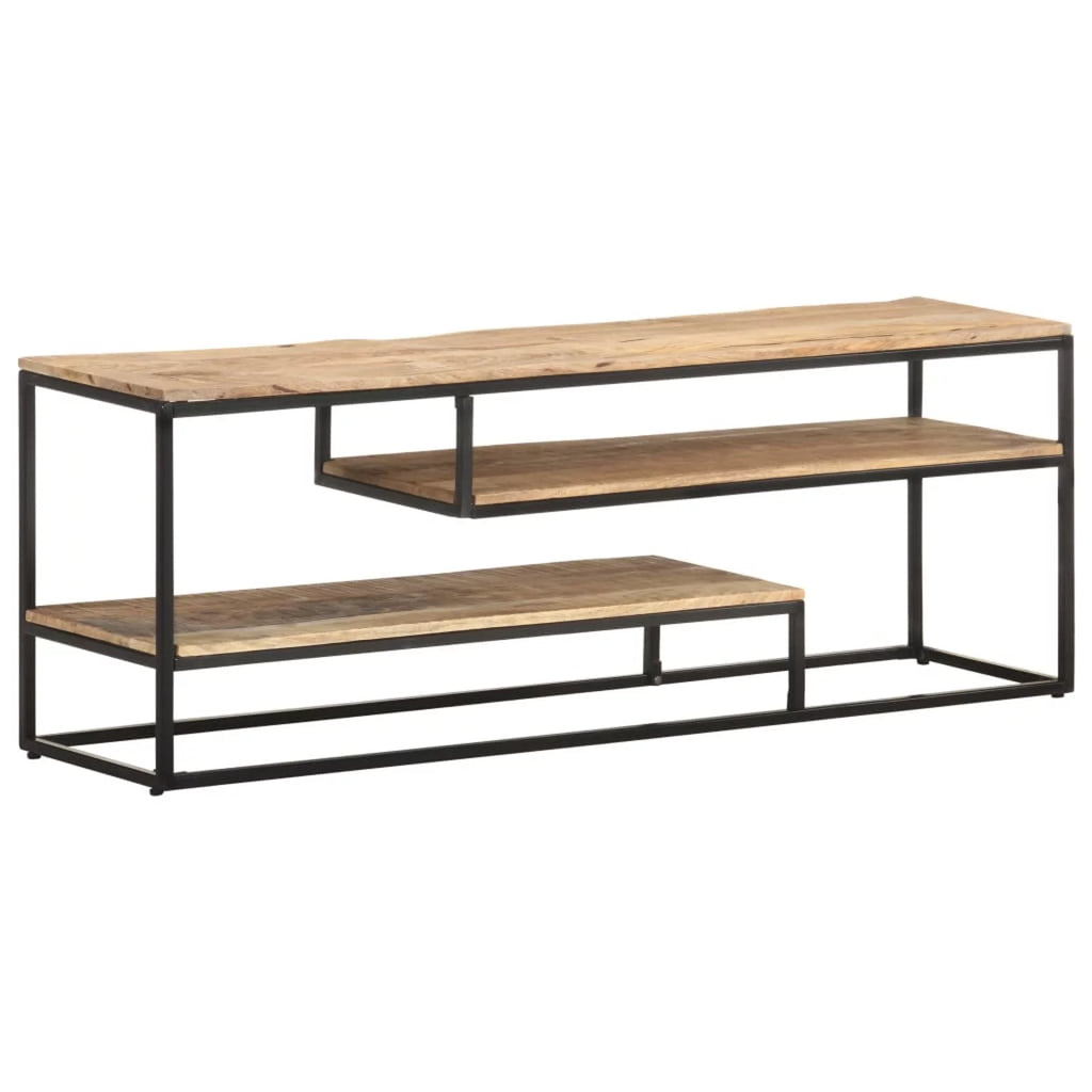 Rough Mango Wood TV Stand with Storage Shelves H481739