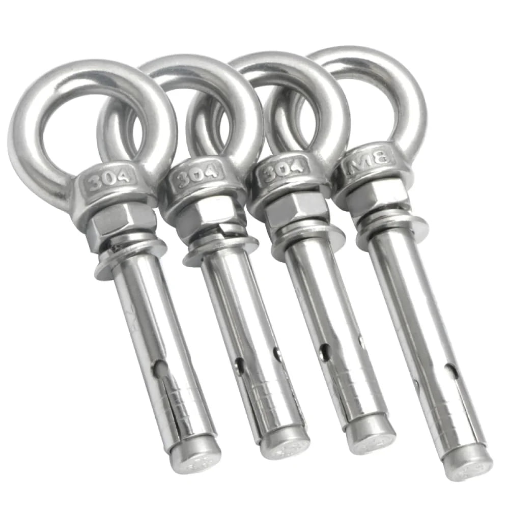 304 Stainless Steel M6x80mm 4pcs Eye Bolt M37933