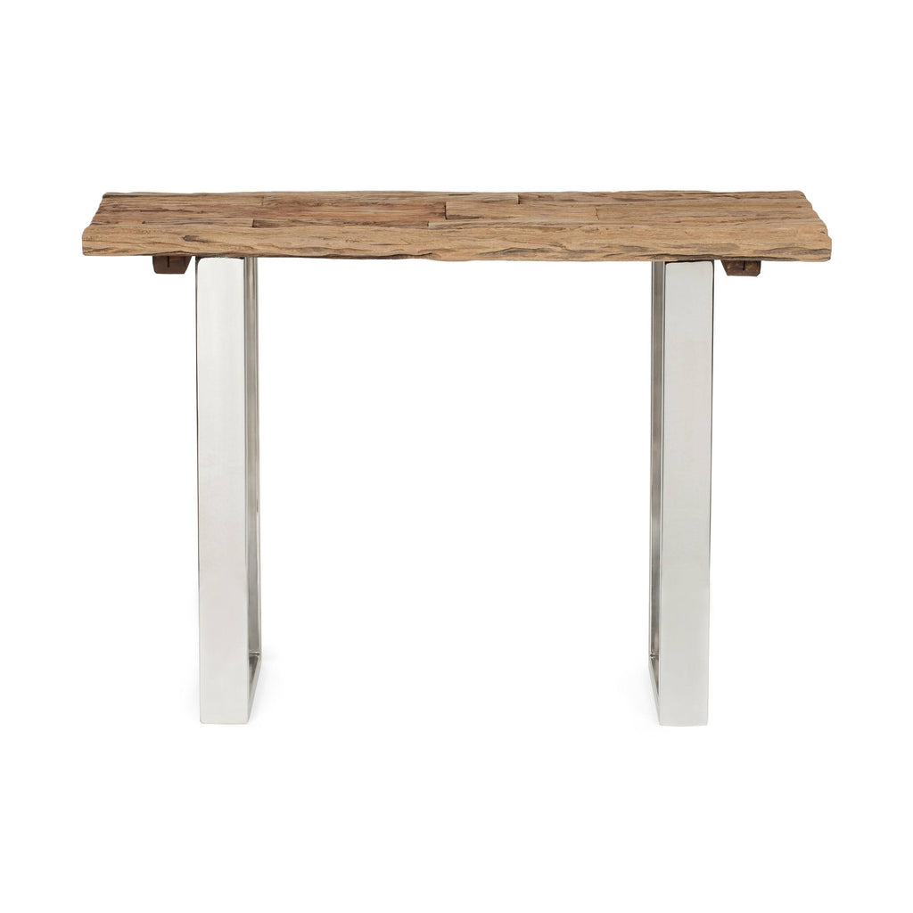 Natural Wood and Iron Console Table J2542
