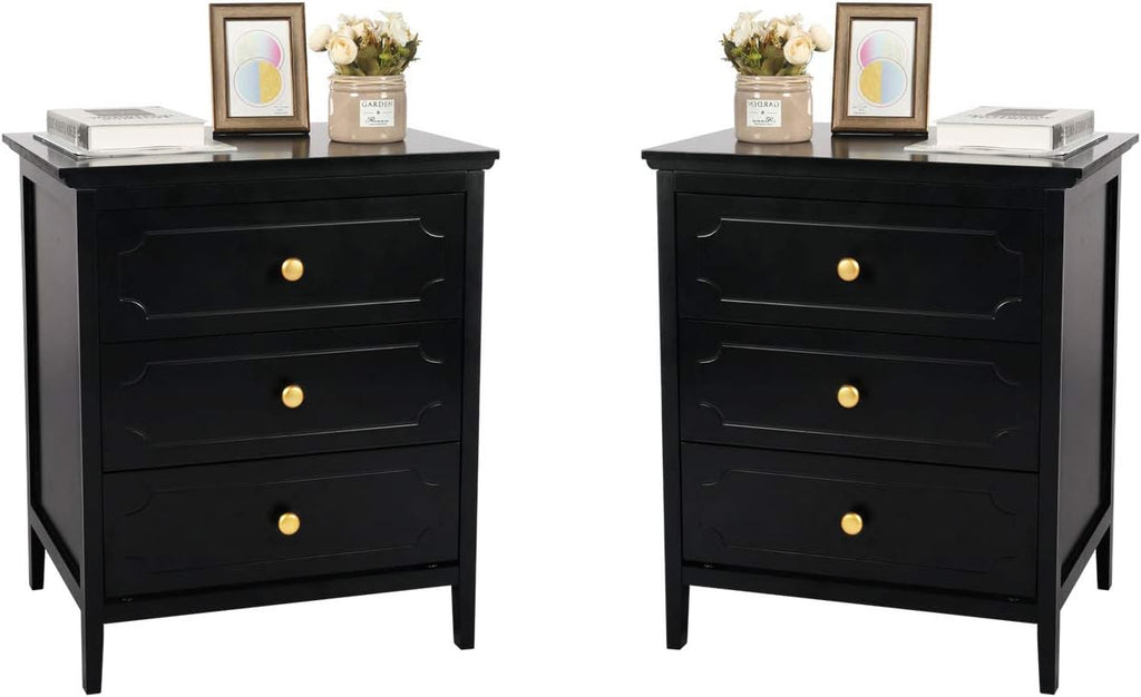 White 3 Drawer End Table 2 Set T419