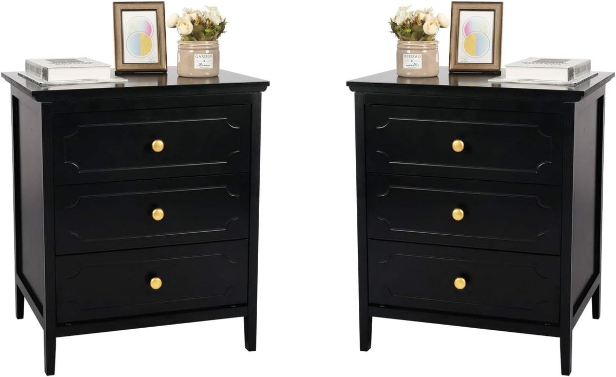White 3 Drawer End Table 2 Set T419