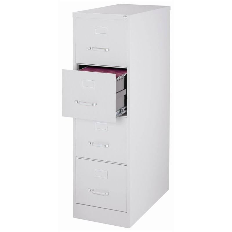 26.5 in Deep 4 Drawer Vertical Letter File Cabinet in Light Gray J3772