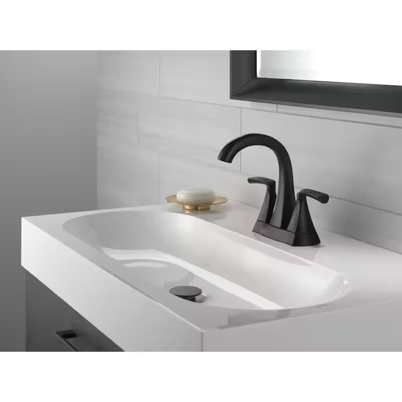 2-Handle Centerset Bathroom Faucet in Matte Black U6905