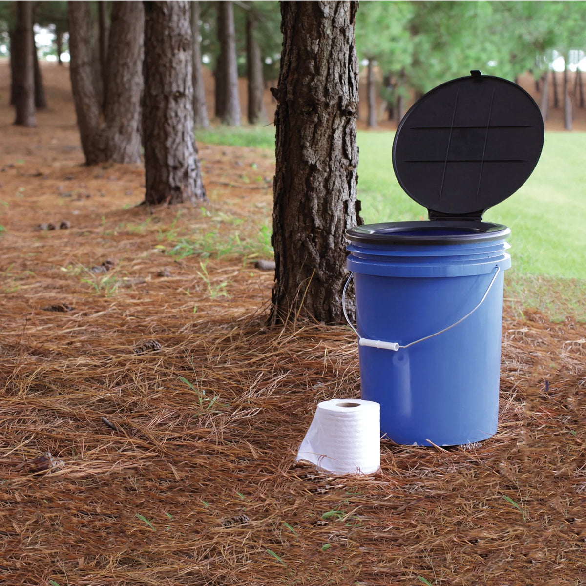 Black Bucket Toilet Seat with Lid I914155