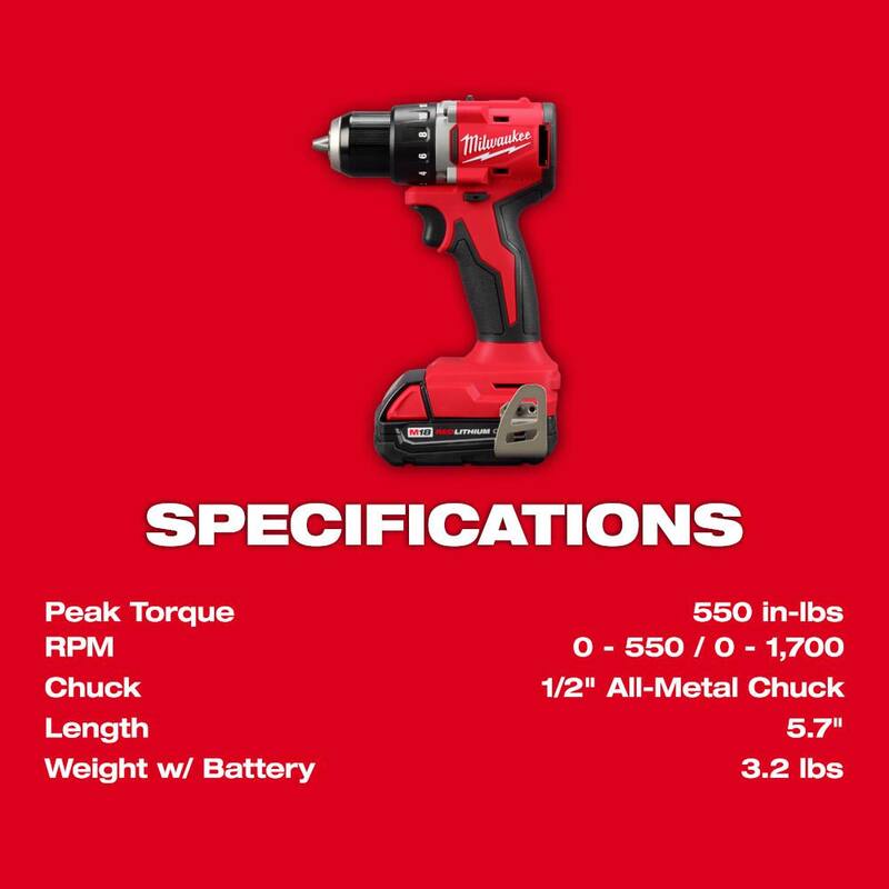 18V Lithium-Ion Brushless Cordless Compact Drill/Impact Combo Kit (2-Tool) with Oscillating Multi-Tool M199045