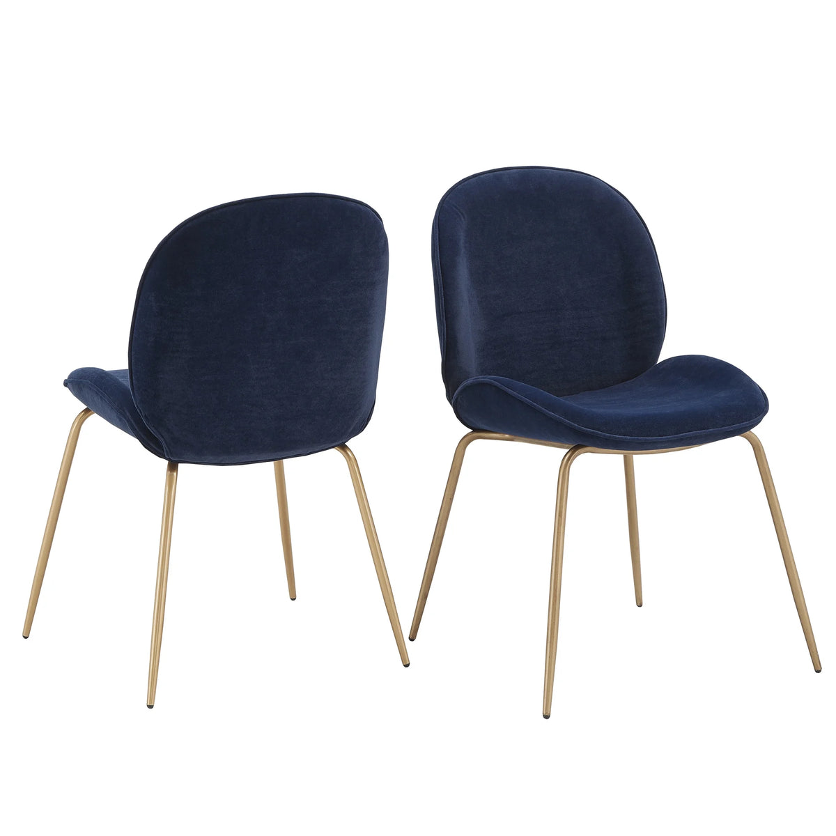 Blue Velvet Upholstered Dining Chair Set of 2 Y9363