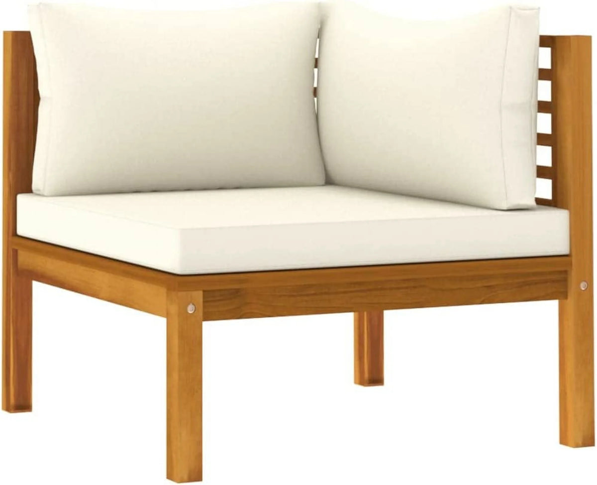 Acacia Wood Patio Chairs with Tea Table and Cushions B756