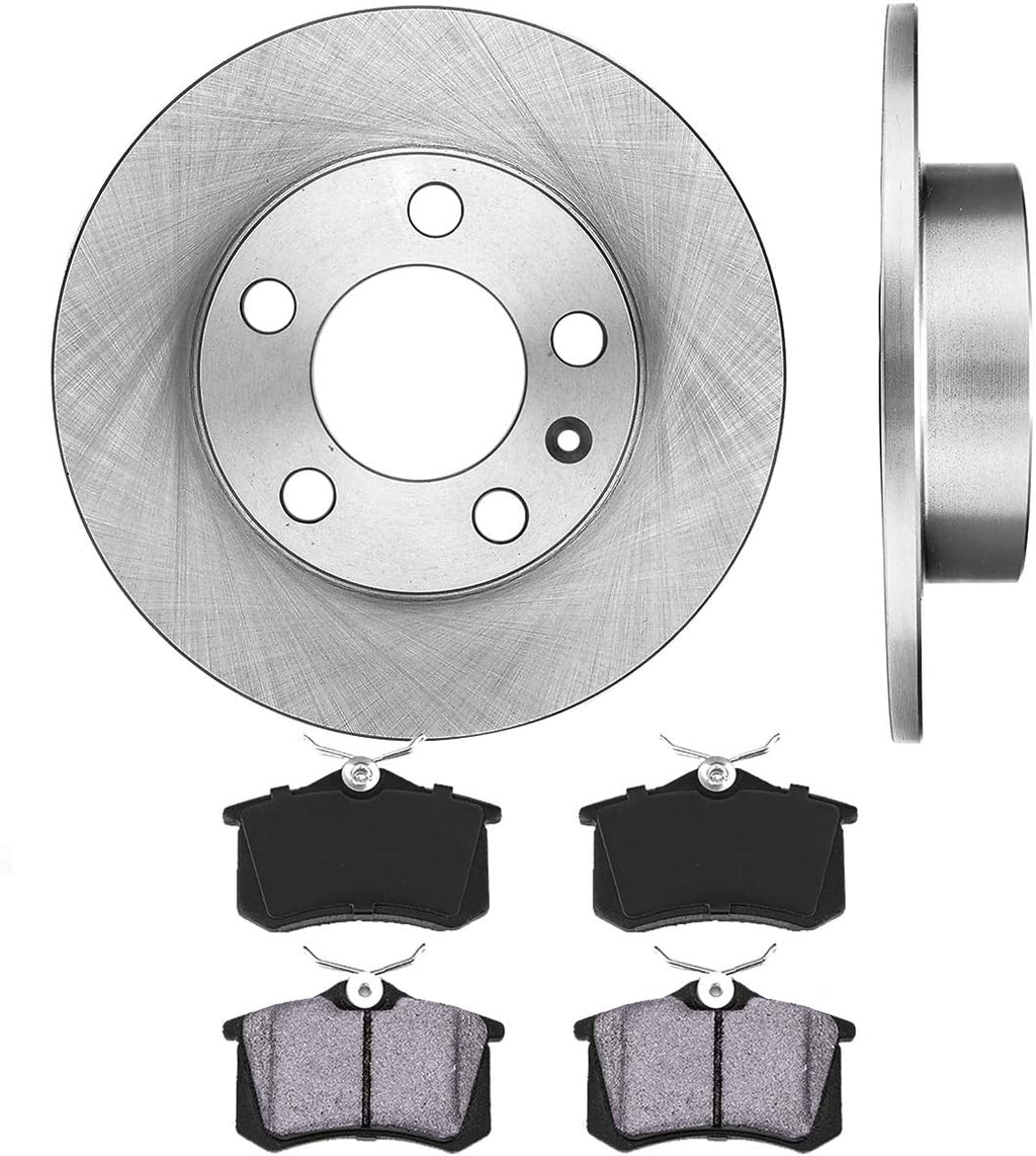 REAR 232 mm 5 Lug Brake Disc Rotors + Metallic Brake Pads Pack of 2 I20194