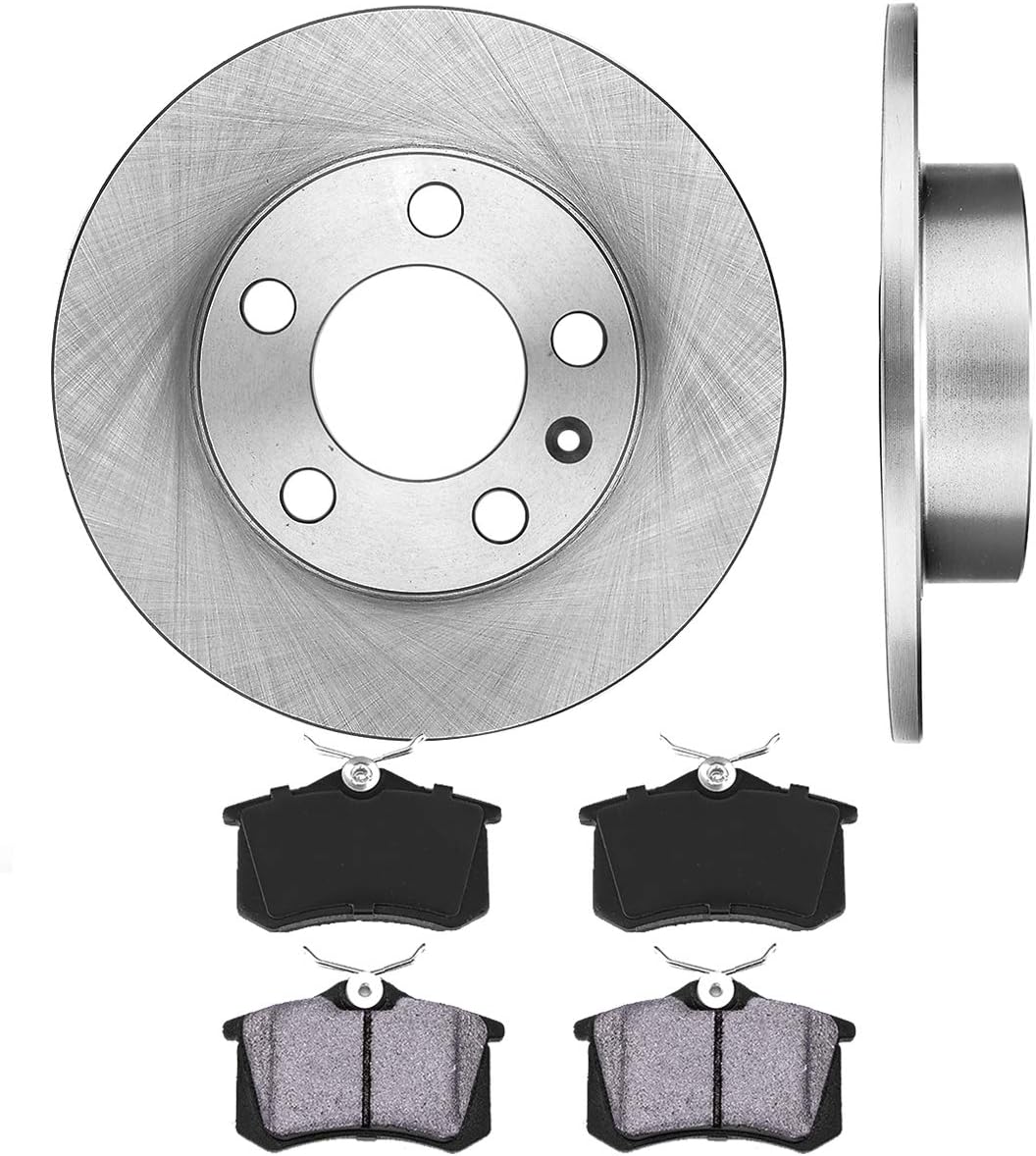 REAR 232 mm 5 Lug Brake Disc Rotors + Metallic Brake Pads Pack of 2 I20194