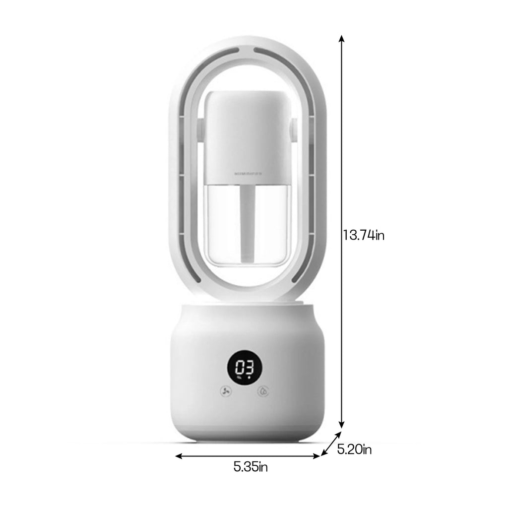 White 3 Speeds Bladeless Tower Fan with Humidifier M70344