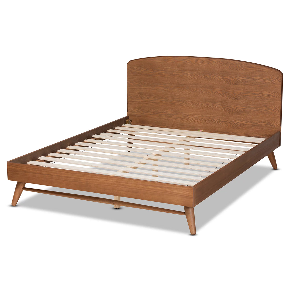 Queen Walnut Brown Engineered Wood Platform Bed R2082