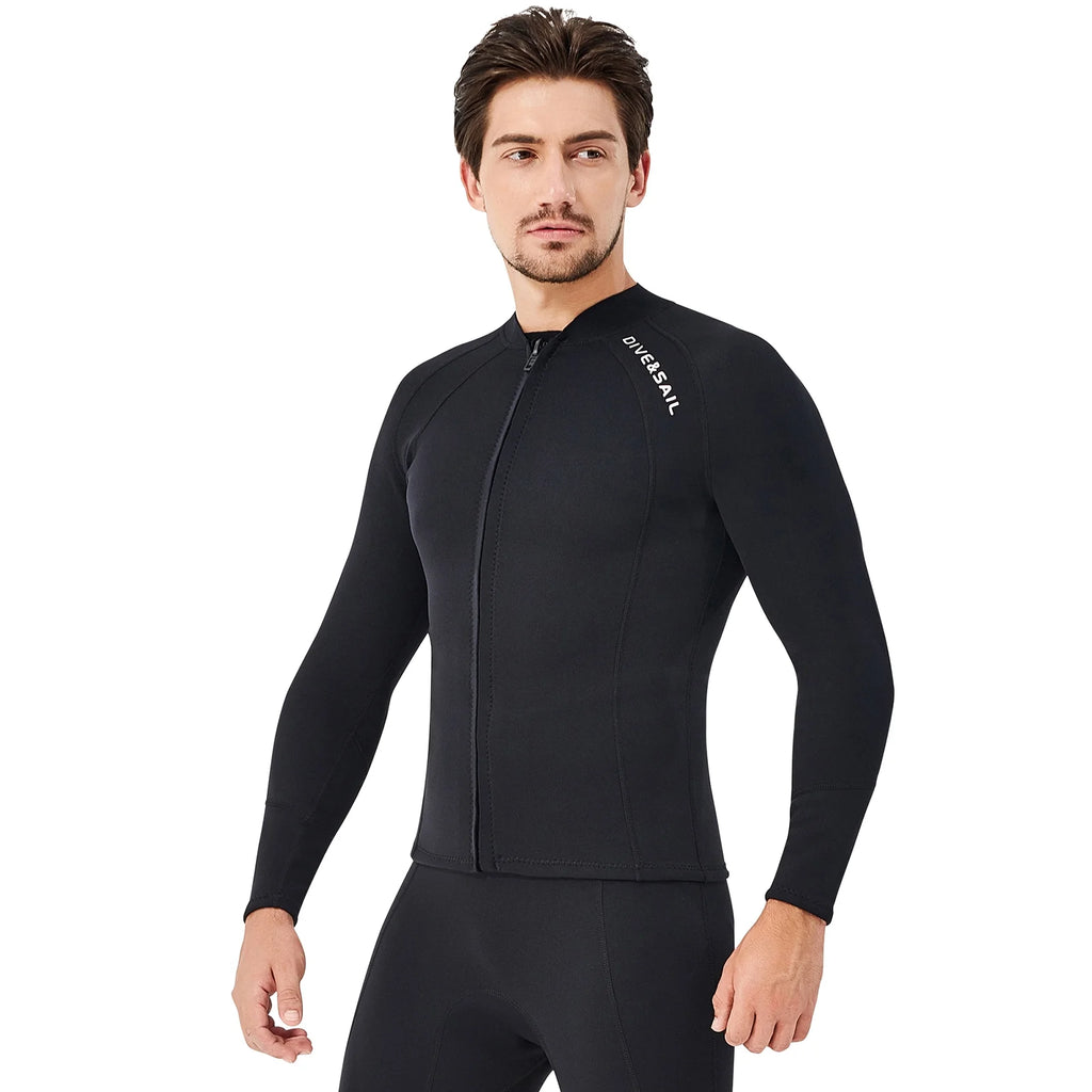 2mm Neoprene Front Zipper Wetsuits Jacket Long Sleeves Z4830