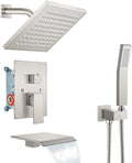 Polish Chrome Rainfall Shower System with Tub Spout and Handheld Sprayer W650