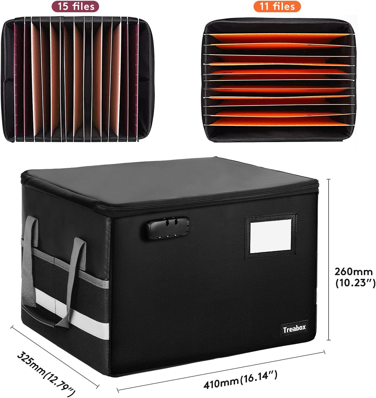Fireproof File Storage Box with Lock, Pack of 2 L56374