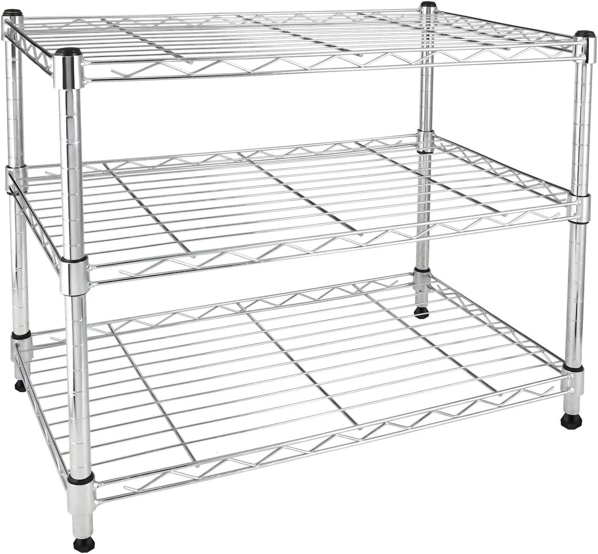 Heavy Duty 3-Shelf Steel Wire Shelving with Wheels P8604