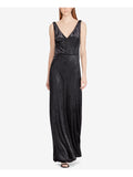Black Velvet Sleeveless Gown Dress T337561
