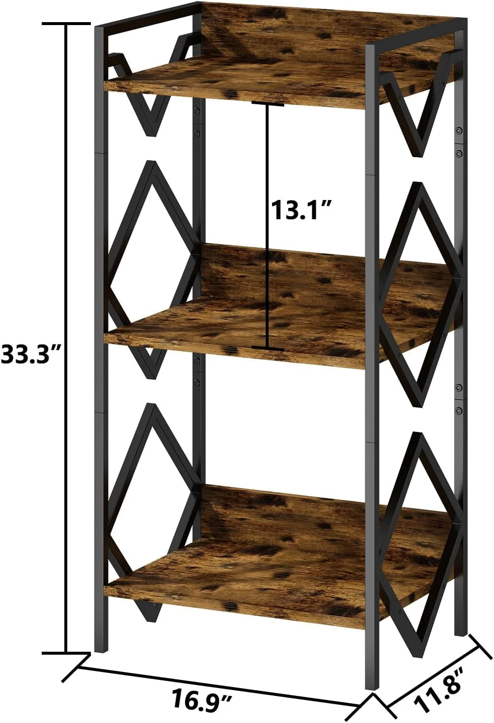 3-Tier Metal Shelf Black N703379