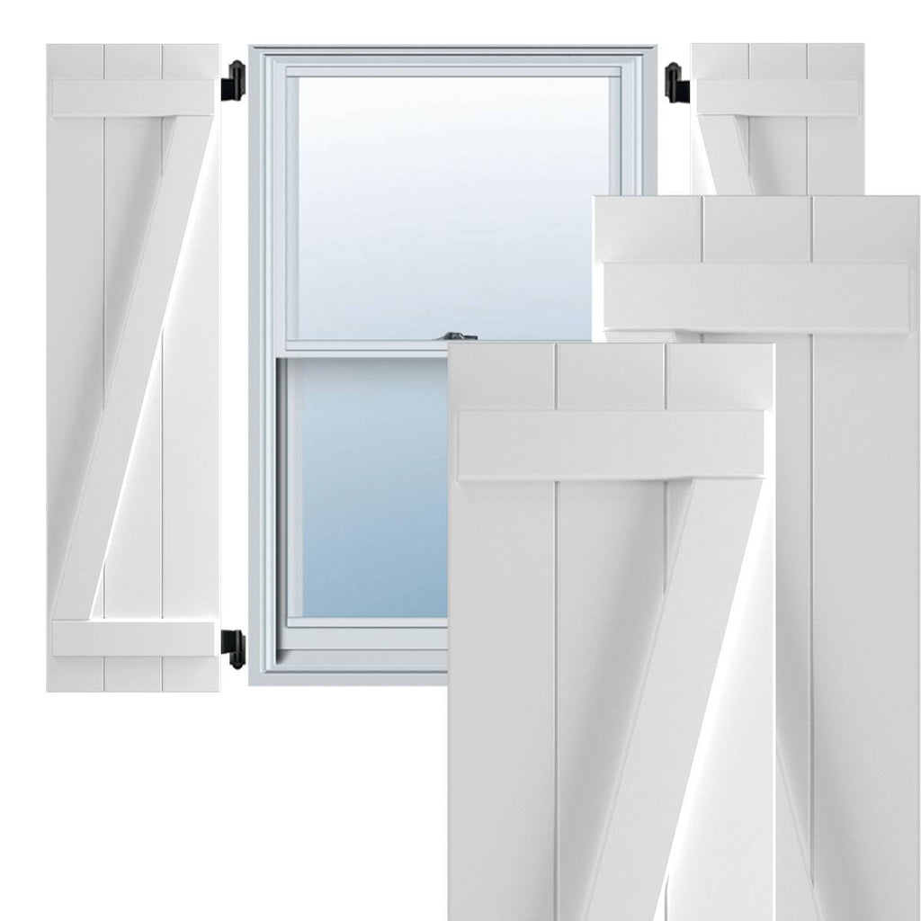16 1/8x22W x 52x22H PVC Board-n-Batten Shutters I880