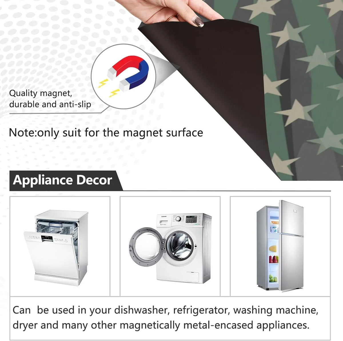 Military Camouflage American Flag Dishwasher Magnet Cover 23" x 26" G1998