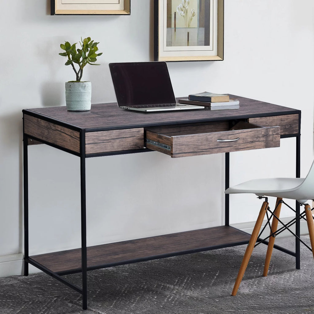 Computer Desk with Drawers and Shelf F687