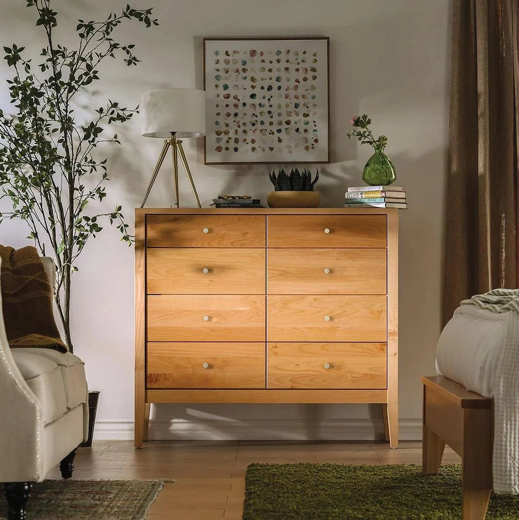 Light Oak Solid Wood 8-Drawer Chest L204
