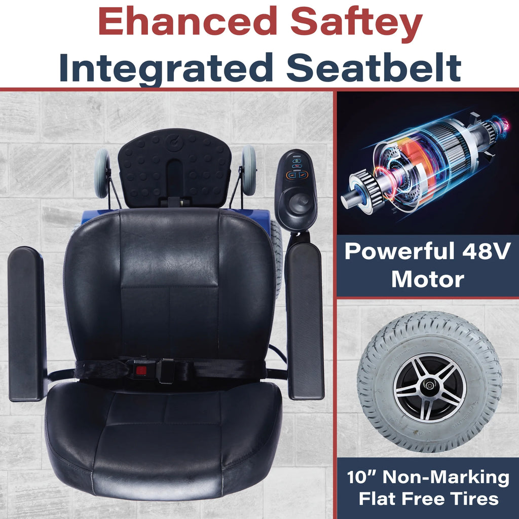 Blue Full Size Electric Wheelchair F26345